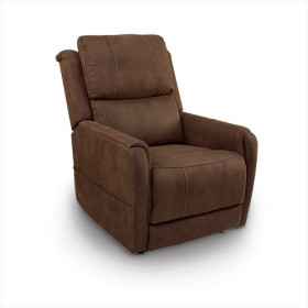Fauteuil releveur Minotaure - Nubuck marron - 4 moteurs 