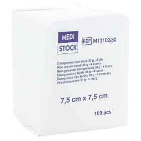 Compresse non tissé non stérile 7,5 cm x 7,5 cm