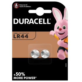 Piles LR44 - BP2 1,5 V Duracell - Blister de 2