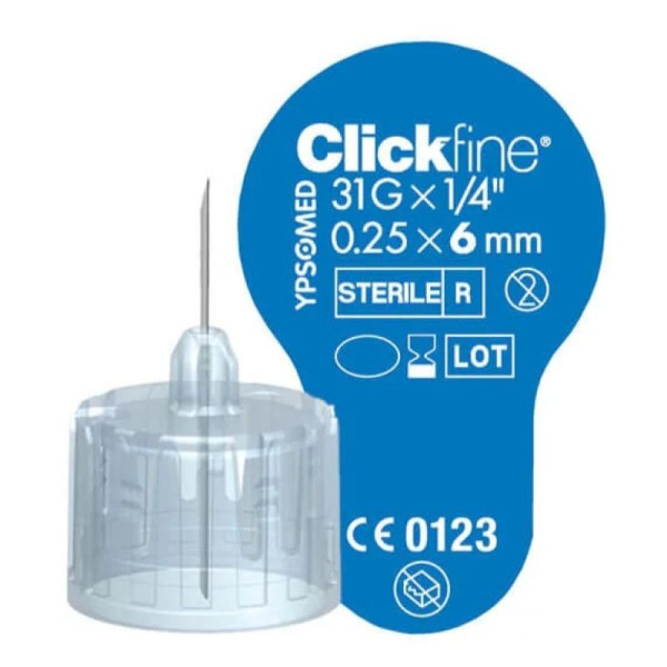 Aiguilles Mylife Clickfine Diamondtip 31G x 6 mm - x100