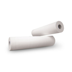 Rouleaux de draps d'examen blancs lisses - 50 x 38 cm
