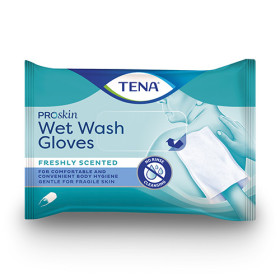 TENA Wet Wash Glove ProSkin Gants de toilette X8