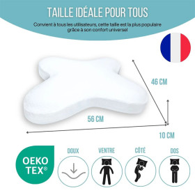 Oreiller papillon plat à mémoire de forme