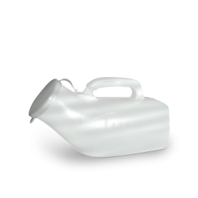 Urinal pour homme - gradué avec poignée et bouchon