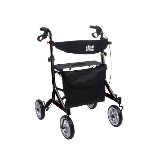 Rollator ultralight 4 roues pliable noir