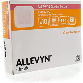 Pansement hydrocellulaire Allevyn Gentle Border 10 x 10 cm