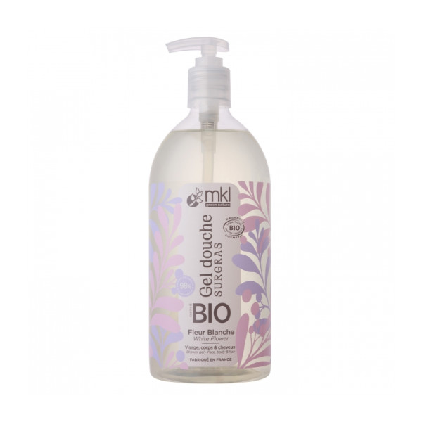 Gel douche Surgras Bio 1L - Fleur Blanche