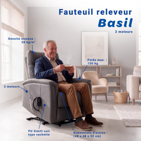 Fauteuil releveur Basil 2 moteurs - Galet