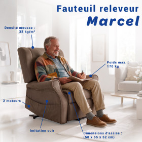 Fauteuil releveur Marcel 2 moteurs - Beige
