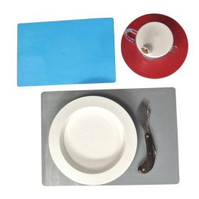 Set de repas antidérapant Ergo Plus - 40 x 28 cm - Gris
