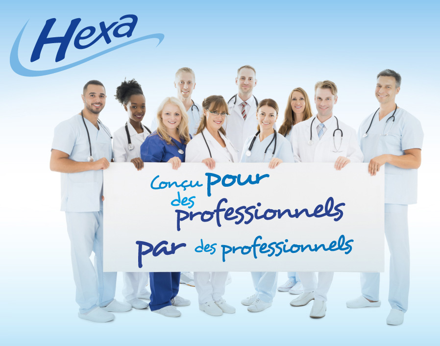 Hexa, incontinence et gants d'examen