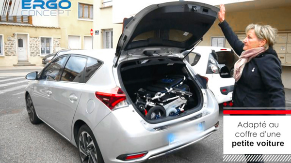 fauteuil roulant électrique ergo qui rentre dans le coffre d'une voiture